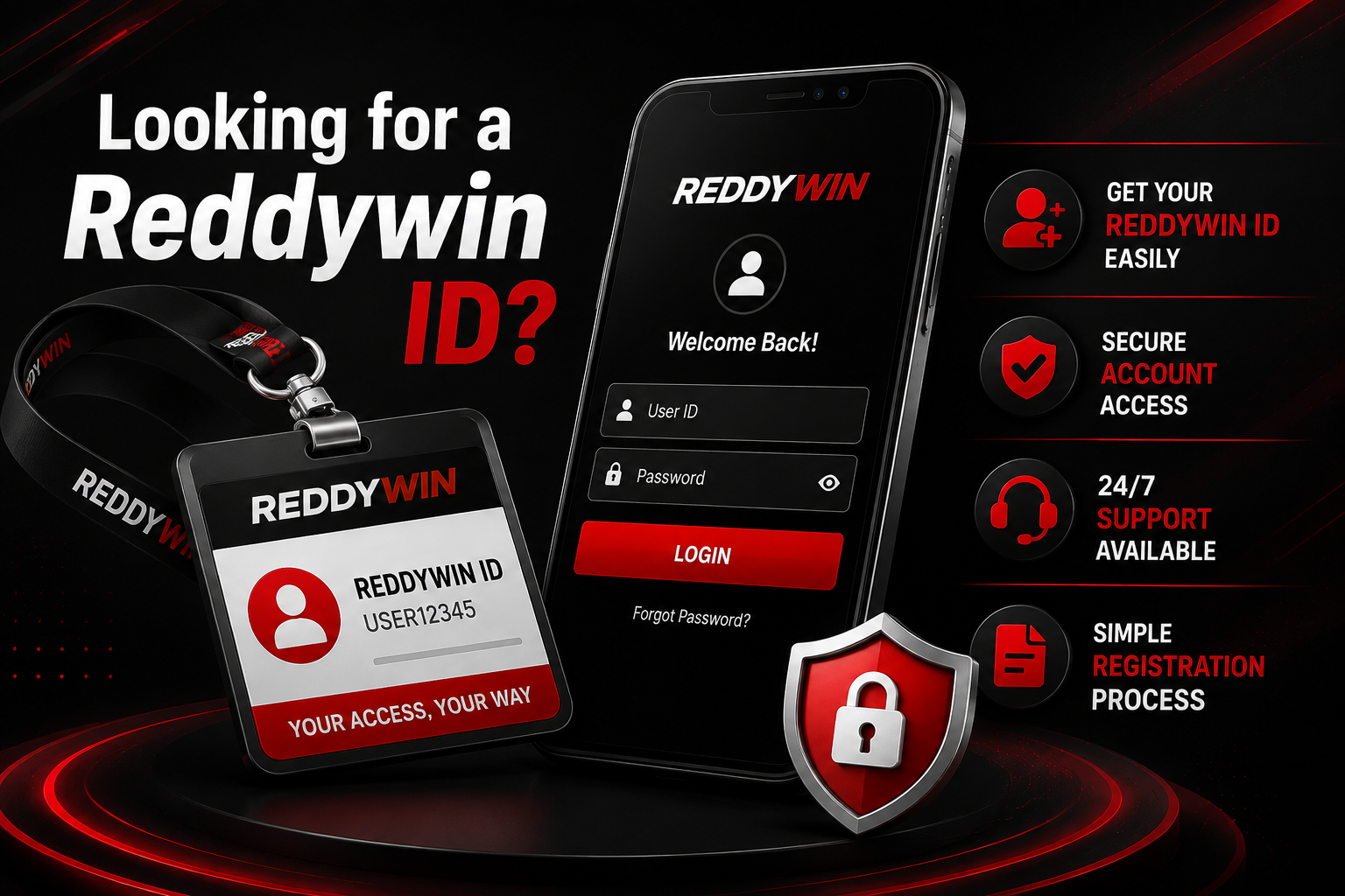 Reddywin account access information